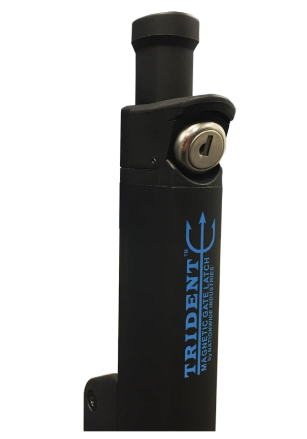 Trident 10 Inch Tall Black Magnetic Pool Child 841294121411 Safety Gate Latch | Keyed Alike | TRIDENT-10-BK-KA - Image 3